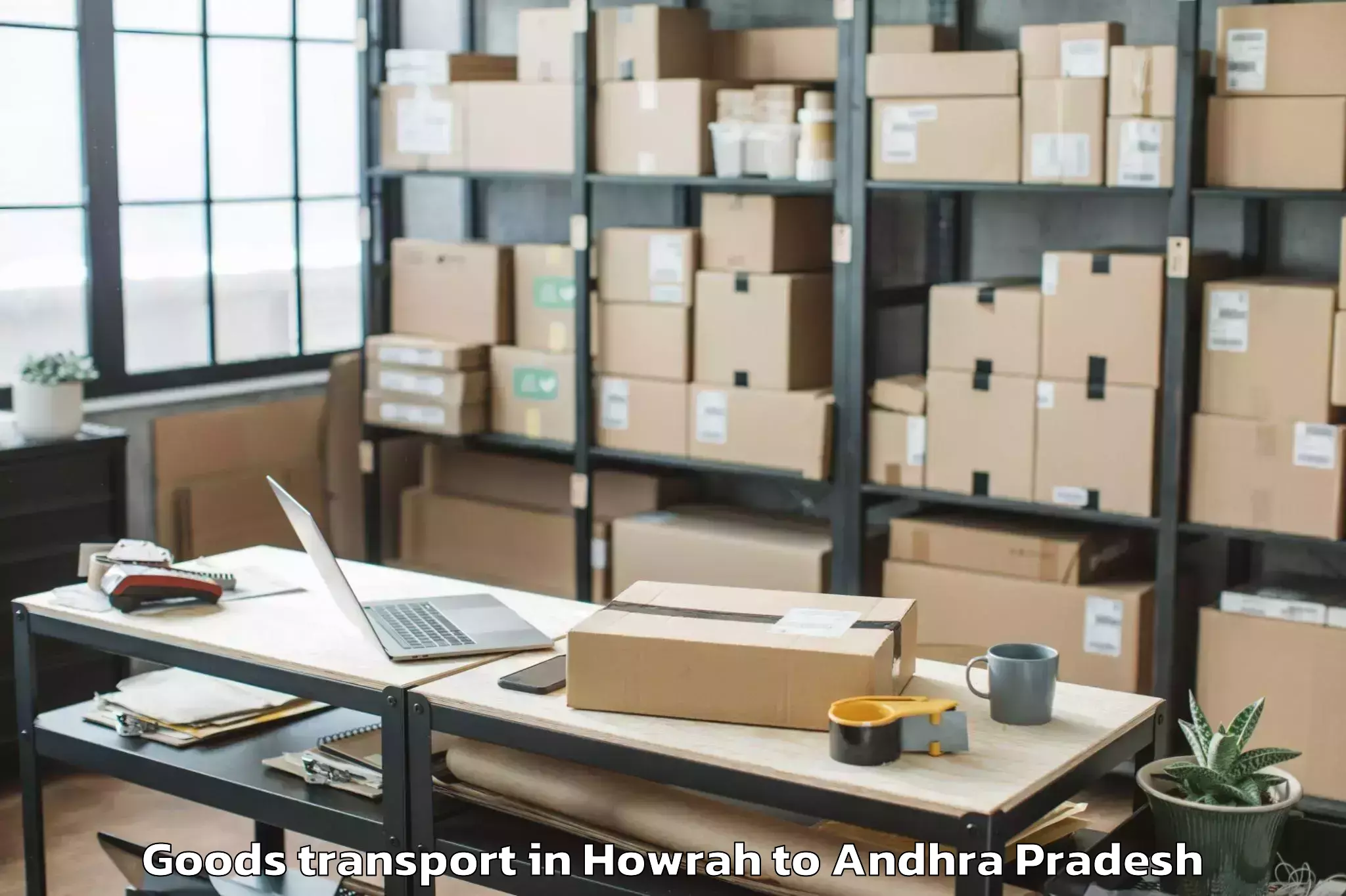 Book Howrah to Nandivada Goods Transport Online